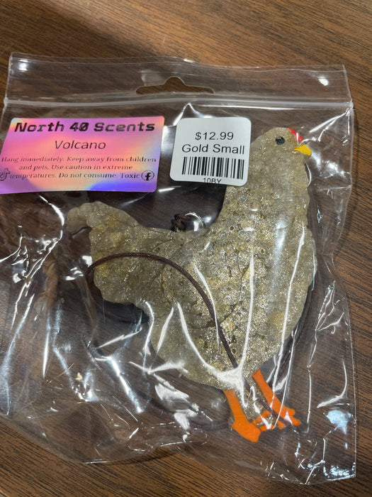 Volcano Scented Chicken Car Freshies.  Very Beautiful & Detailed