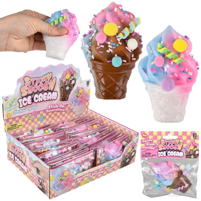 3.75" Pick N Pull Fidget Ice Cream Cone- 2 Colors Available!