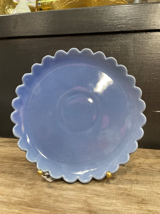 8" Round Stoneware Plate with Scalloped Edge- available in 3 Colors!