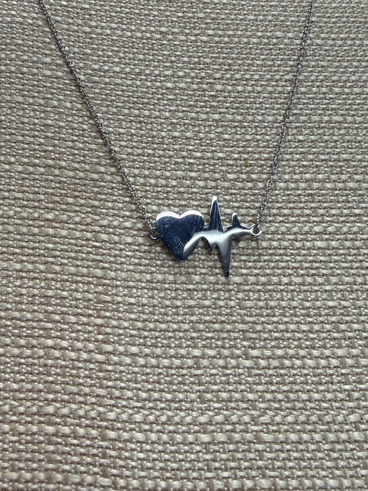 Heart & Heartbeat Engravable Necklace