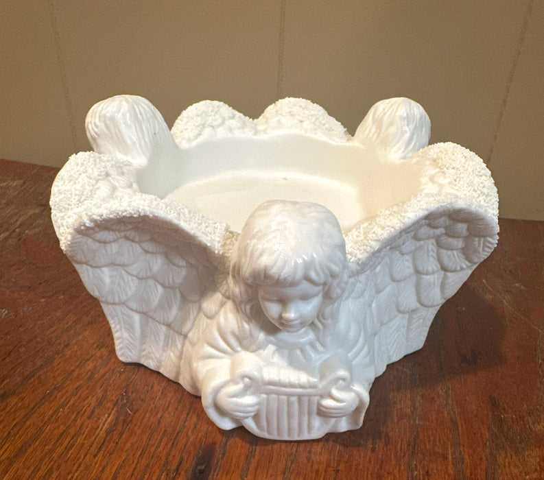 Vintage Ivory Bisque Candle Holder Ring