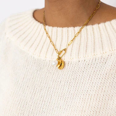 Waterproof Charm Necklace Set.  Includes 18K PVD Chain & 3 Charms.  Faith, Bow & Sunburst