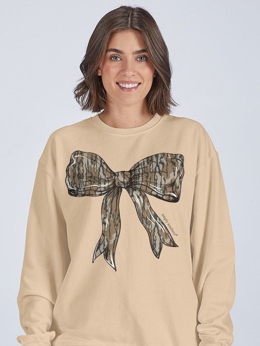 Camo Bow Crew Sweatshirt by Simply Southern