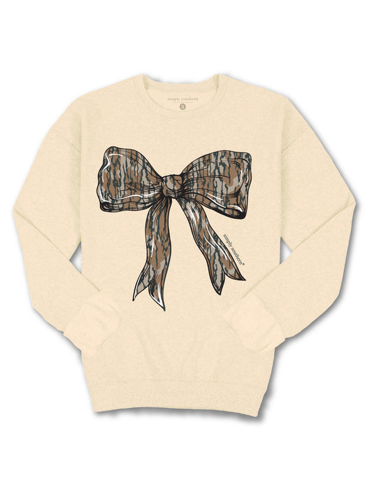Camo Bow Crew Sweatshirt by Simply Southern