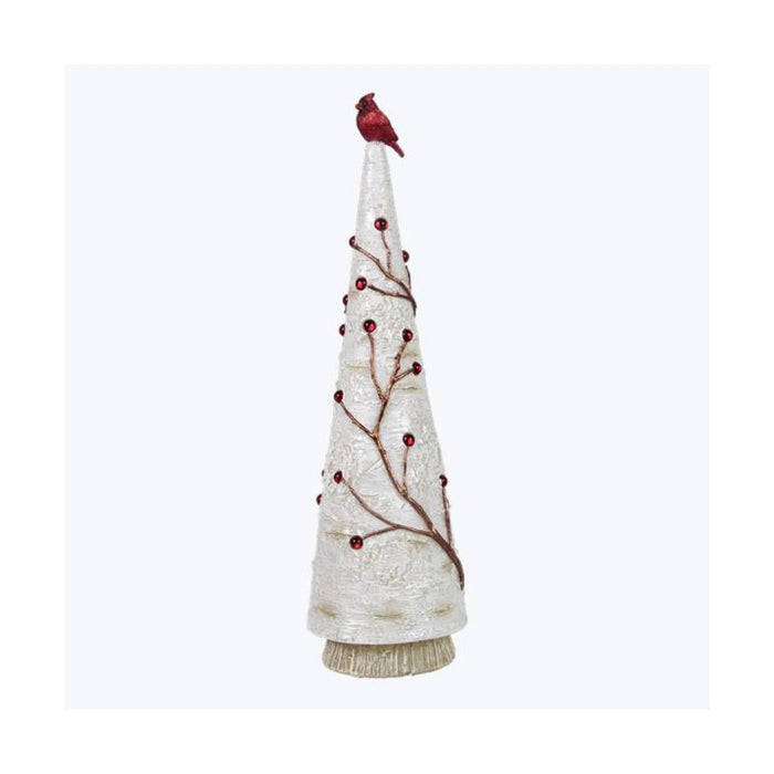 Clear Resin Tree With Red Acrylic Berry & Bird