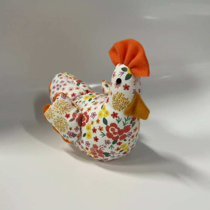 Miniature Hand Sewn Chickens .  Made from Fun Fabric or Vintage Feed Sacks.