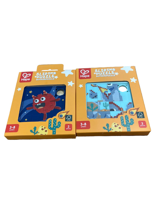 Hape Sliding Puzzle for kids - Space Monster & Dinosaur