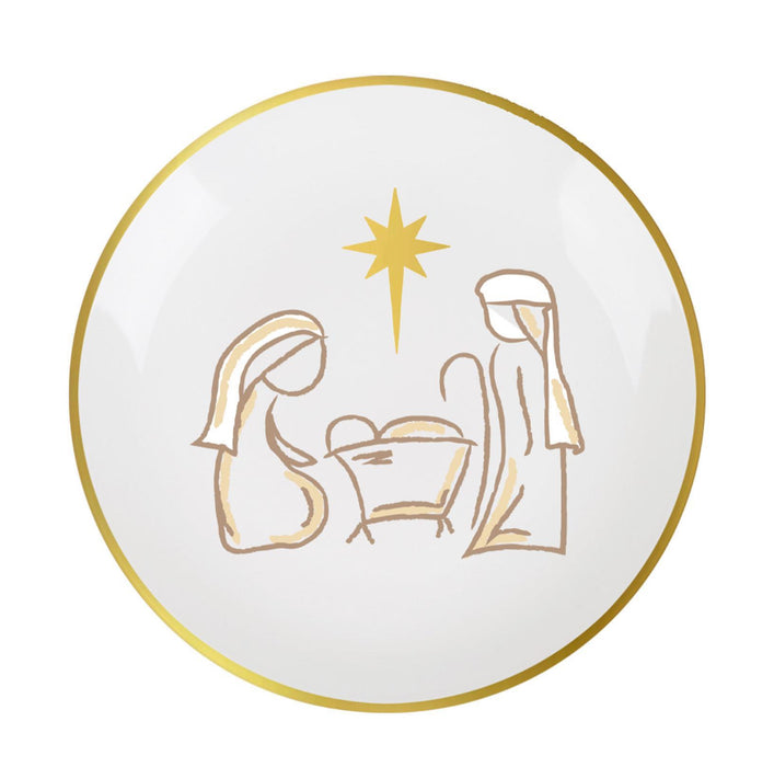 Gold Nativity Appetizer Plate