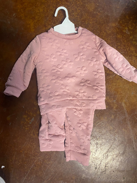 Daisy Mauve Colored 2 Piece Pants Set for Girls. 6-9 Months through 2-3 Years.