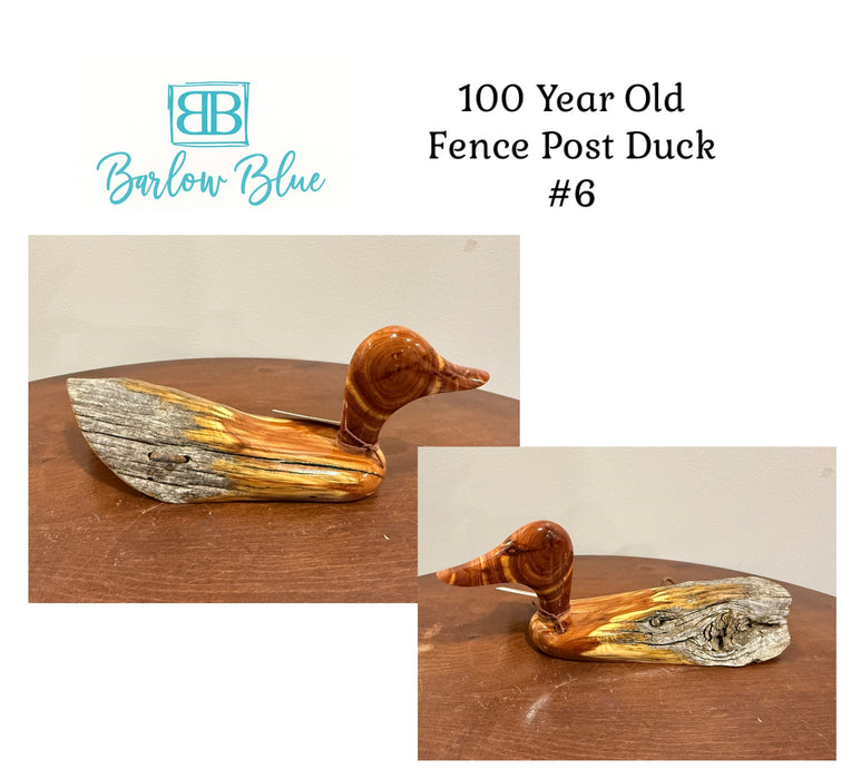 Beautiful Ducks Made From 100 Year Old Fence Posts.  Hand Carved and Polished.