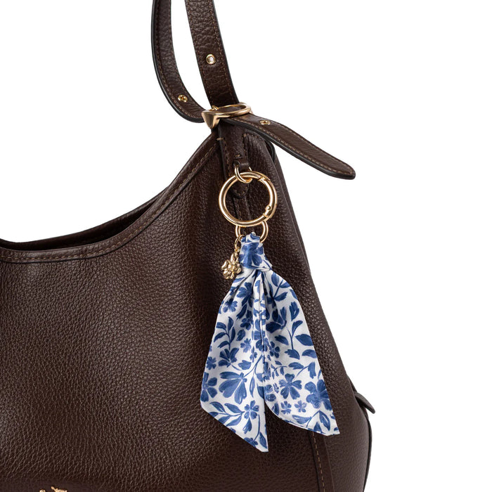 Porcelain Floral Satin Keychain