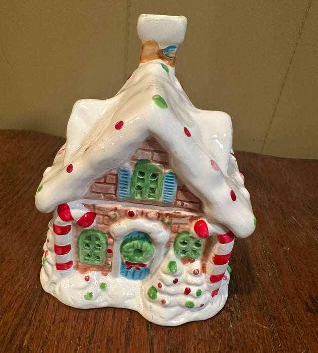 Vintage HEMCO NOS Votive Candle Holder Glazed Ceramic Gumdrop House Cottage