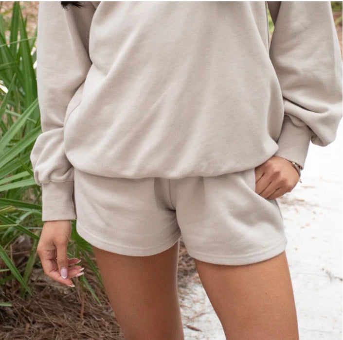Adult Sand / Beige Lulu Mac Terry Cloth Shorts
