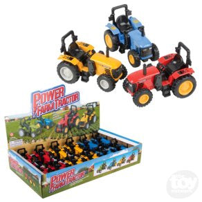 Die Cast Pull Back Farm Tractors
