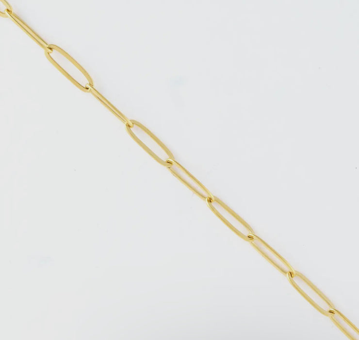 Waterproof Gold 18” Paper Clip Chain Necklace