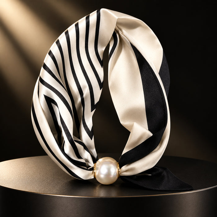 Scarf Necklace w/ Pearl Magnetic Clasp