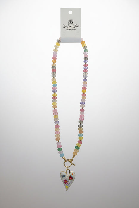 Pastel Beaded with Heart Charm