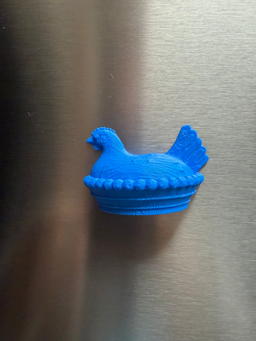 Hen on Nest Refrigerator Magnets. Multiple Colors Available.  2.5" x 1.5"