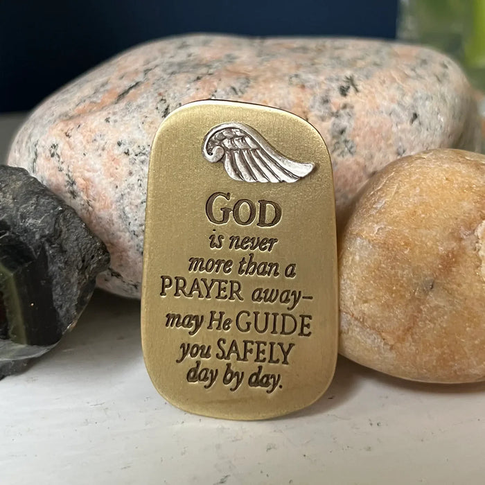 God is never more than a prayer away- Inspirational Tag Visor Clips