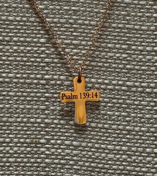 Personalized Monogram Cross Necklace.  Rose Gold $10.