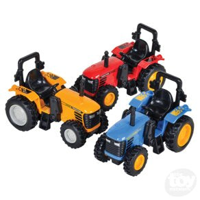 Die Cast Pull Back Farm Tractors