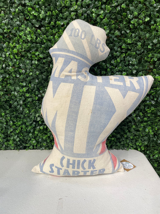 Vintage Feed Sack Pillows.  Farm Animals.