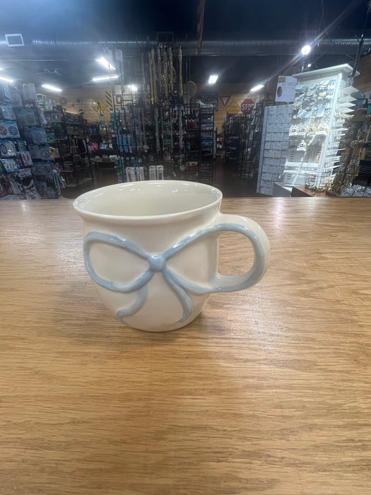 18oz Stoneware Mugs with Bow Handles- Available in 4 Styles!