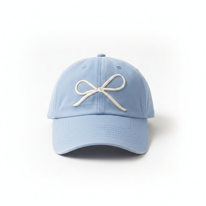 Blue Hat With White Bow