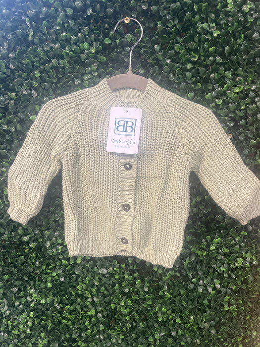 Cotton Knit Baby Sweaters with Wood Buttons- Available in 3 colors in 3 sizes!