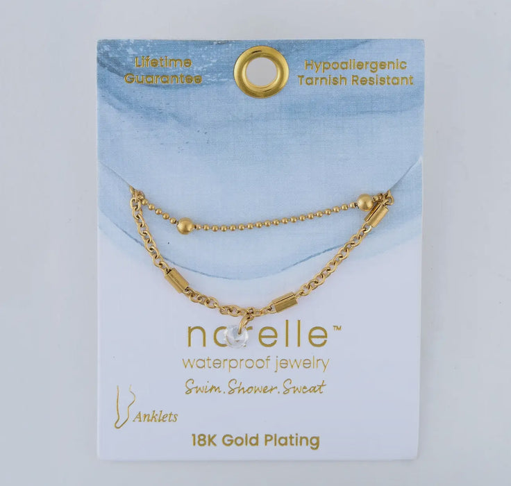 Waterproof Gold Dainty Multi Row Anklet