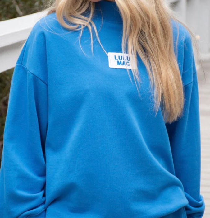 Adult Bright Blue / Royal Blue Lulu Mac Mock Neck Sweatshirt