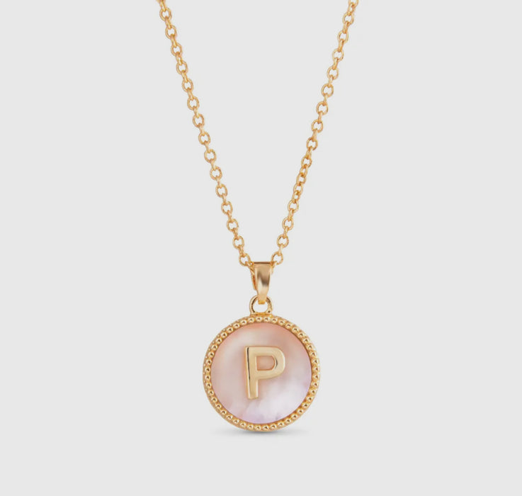 Mother of Pearl Initial Necklace