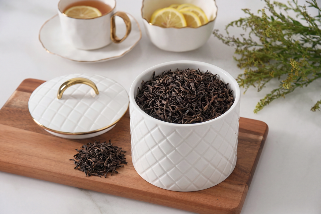 Medium White & Gold Diamond Canister