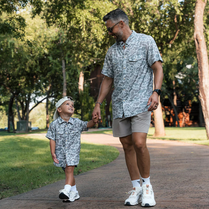 Youth & Toddler Performance Western Shirt – Classic Deer Camo by Burlebo