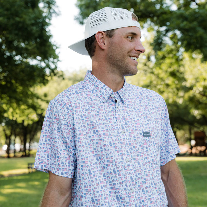 Performance Button Up – Old Glory by Burlebo