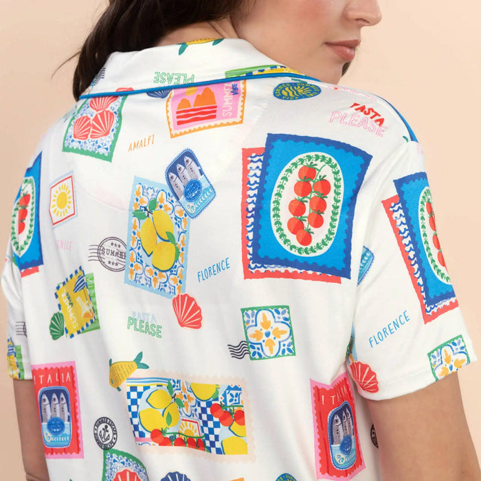 La Dolce Vita Poly Notch Collar Lounge / Pajama Top