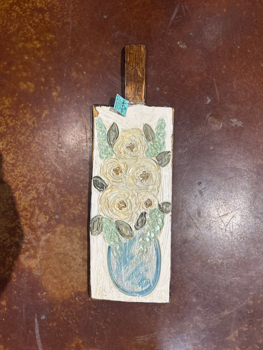 Hand Painted Peonies on Large Cutting Board by Alex Ladner