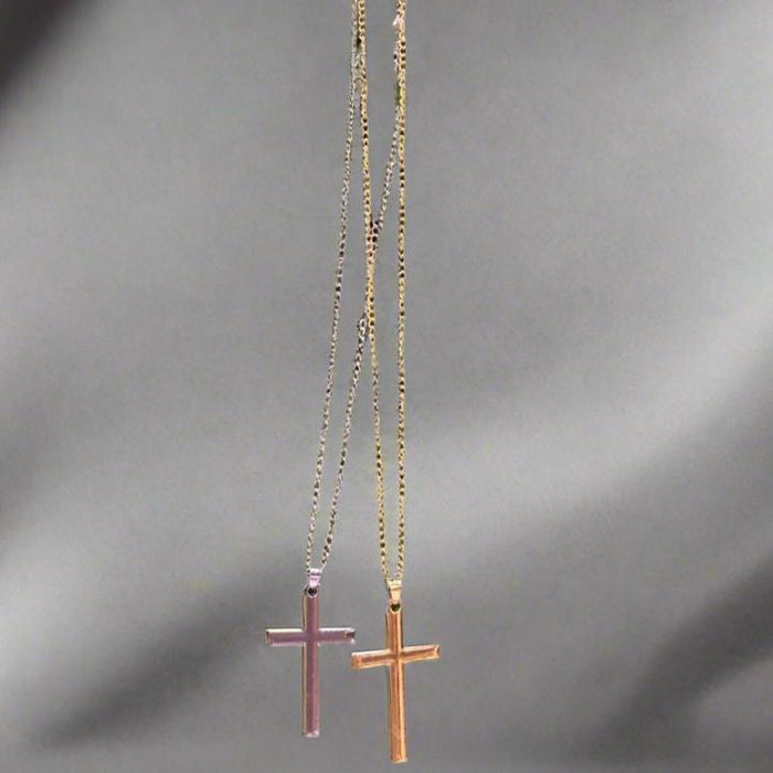 Men's Flat Cross Necklace - 2 Colors!