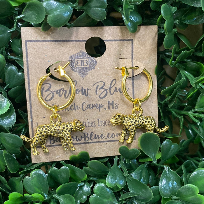 Tiger Earrings with details- available in gold and silver