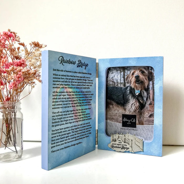 Rainbow Bridge Pet Memorial Hinged Frame