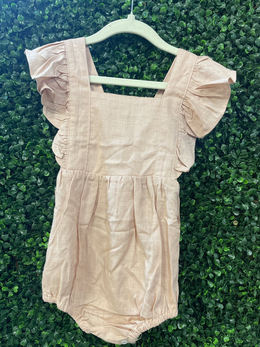 Mauve Baby Overall's with Ruffle Sleeves- Only Available in 9-12month