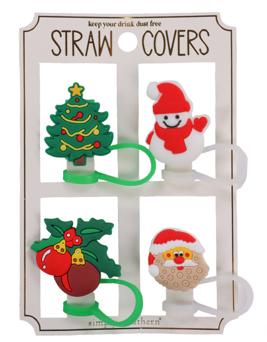 4pk Holiday Straw Toppers - 4 Styles!