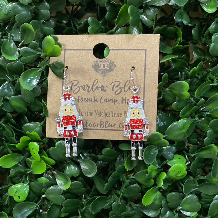 Small Red Nutcracker Earrings