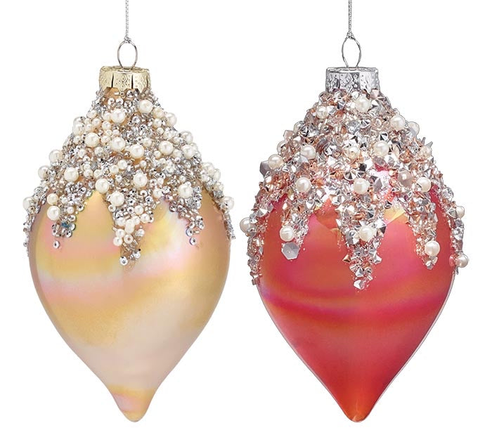 Pearl + Sequins Glass Ornaments - 2 Styles!