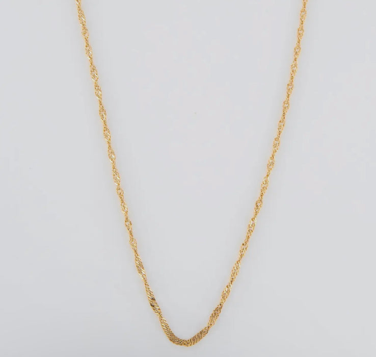 Waterproof Gold 16” Twisted Chain Necklace