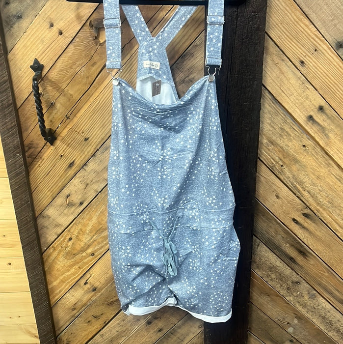 #110 Grey short overalls with white stars - 2X only!