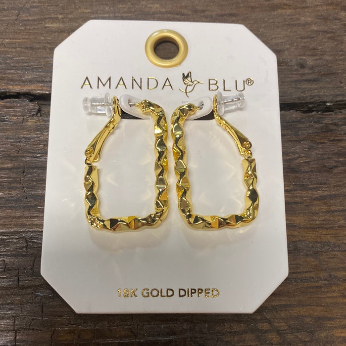 Gold Gianna Twisted Rectangle Earrings