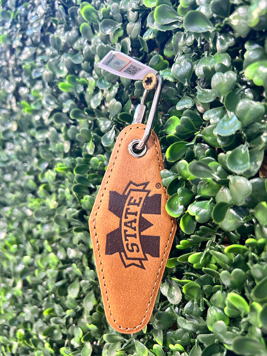 Collegiate Leather Diamond Key Fobs - 2 Styles!