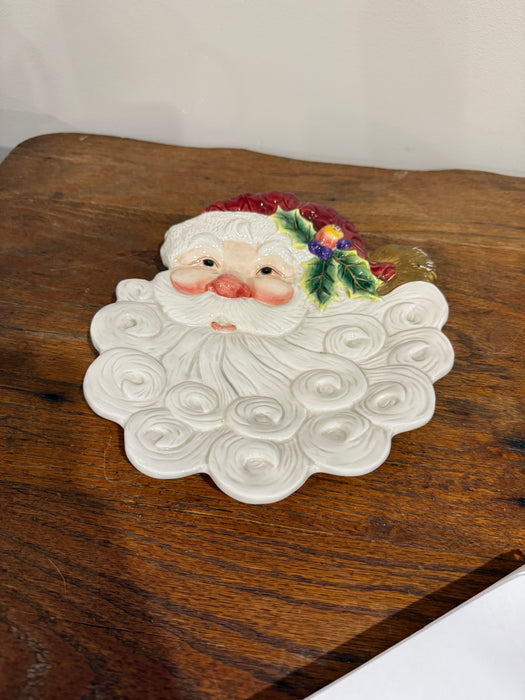 Vintage Fitz and Floyd FF Essentials Santa Face Dish / Wall Plaque