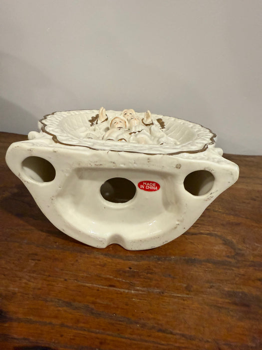 Vintage Ceramic Guardian Angel Figurine with Children